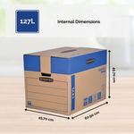 Bankers Box SmoothMove Prime Moving Box 127L XL Brown/Blue (Pack of 5) 6205401