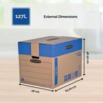 Bankers Box SmoothMove Prime Moving Box 127L XL Brown/Blue (Pack of 5) 6205401