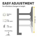 Fellowes Seasa Free Standing Single Monitor Arm Black 8049601