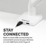 Fellowes Platinum Series Single Monitor Arm White 8056201