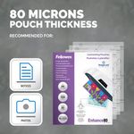 Fellowes Laminating Pouches 160 Micron Total Thickness Gloss A4 (Pack of 500) 100142462
