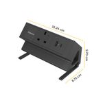 Fellowes Power Desk Type G UK/IE 1 Socket 1 USB-A + 1 USB-C Port Black 100136980