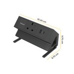 Fellowes Power Desk Type G UK/IE 1 Socket 1 USB-A + 1 USB-C Port Black 100136980