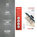 Fellowes Laminating Pouches 250 Micron Total Thickness Gloss A4 (Pack of 500) 1100144249