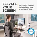 Fellowes Premium Monitor Stand Plus with Storage Drawer and Built In Copyholder White 9171302