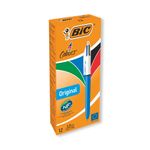 Bic 4 Colours Retractable Ballpoint Pen Blue/Black/Red/Green Pack of 12 801867SGL