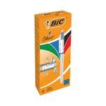 Bic 4 Colours Shine Ballpoint Silver Barrel Pack of 12 3086123343979
