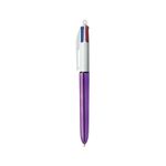 Bic 4 Colours Shine Ballpoint Purple Barrel Pack of 12 3086123502901