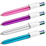 Bic 4 Colours Ballpoint Pens Medium Point Assorted (12 Pack) 964775
