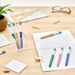 Bic 4 Colour Ballpoint Pen Wood Effect Barrel Pack of 12 3086123704213