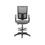 5 Star Lumo Mesh Chair Fixed Arms/Draughtsman Kit Charcoal SF2096687