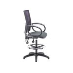 5 Star Lumo Mesh Chair Fixed Arms/Draughtsman Kit Charcoal SF2096687