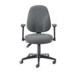 5 Star Teso High Back Task Chair with Folding Arms Charcoal SF6276007