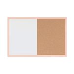 Bi-Office Pastel Magnetic Cork Combination Board Salmon Frame 60x40cm MX03106991