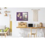 Bi-Office Essentials Fabric Silver Finish Board Purple Frame 60x45cm MX04330418