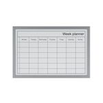 Bi-Office Magnetic Weekly Planner Whiteboard Grey Frame 60x40cm mm03000839