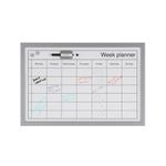 Bi-Office Magnetic Weekly Planner Whiteboard Grey Frame 60x40cm mm03000839