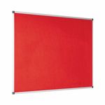 Bi-Office Aluminium Trim Felt Notice Board 1200x900mm Red FA0546170