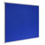Earth Maya Felt Noticeboard 90x60cm Blue Aluminium Frame FA0343790