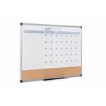 Bi-Office Maya 3-In-1 Magnetic Month Planner Lacquered Steel/Cork 90x60cm MB0707186P