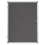 Bi-Office Enclore Felt Lockable Glazed Case Aluminium Frame Grey Felt 1160x35x981mm VT640103150