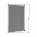 Bi-Office Enclore Felt Indoor Lockable Glazed Case 720x981x35mm Grey VT630103150