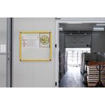 Bi-Office Ultrabrite Magnetic Display Case Acrylic Yellow Aluminium Frame 6xA4 VT6201601511