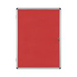 Bi-Office Enclore Display Case Red Felt Acrylic Aluminium Frame 15xA4 VT640105150