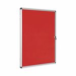 Bi-Office Enclore Display Case Red Felt Acrylic Aluminium Frame 15xA4 VT640105150