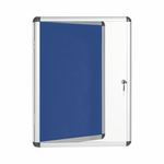 Bi-Office Enclore Display Case Blue Felt Acrylic Aluminium Frame 4xA4 VT610107150