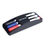 Bi-Office Pen Holder with Eraser and 3 Drywipe Markers AA0106