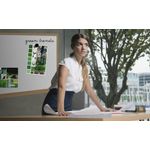 Earth Prime Magnetic Whiteboard 90x60cm Enamel Surf Oak MDF Frame CE06202318