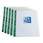 Oxford Punch Pocket Green Spine A4 Clear (100 Pack) 400002137