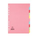 Elba-10 Part Card Divider Recycled Manilla A4 Assorted 400007246