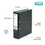 Elba 80mm Lever Arch File A4 Marbled Black Pack of 10 100081009