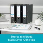 Elba 80mm Lever Arch File A4 Marbled Black Pack of 10 100081009