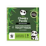 Cheeky Panda Sustainable Bamboo Quilted Toilet Tissue 4-Ply 155 Sheets Per Roll x9 (Pack of 5) QUILT