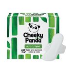 Cheeky Panda Pads with Wings Light Bamboo Lining and Core 15 Pads per Pack (Pack of 6) SPADS240mm