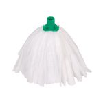 2Work Big White T1D Socket Mop x10 Green Pack of 10 105514GREEN
