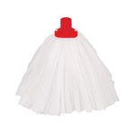 2Work Big White T1D Socket Mop x10 Red Pack of 10 105514RED