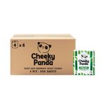 Cheeky Panda 3-Ply Silky Soft Toilet Tissue 200 Sheets 4 Rolls per Pack (Pack of 6) 1102181