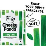Cheeky Panda 3-Ply Silky Soft Toilet Tissue 200 Sheets 4 Rolls per Pack (Pack of 6) 1102181