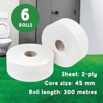Cheeky Panda 2-Ply Maxi Jumbo Toilet Roll 300m (Pack of 6) PFMAXJRL6
