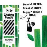 Cheeky Panda Bamboo Paper Straw Black Stripes (Pack of 250) 0111129