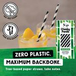 Cheeky Panda Bamboo Paper Straw Black Stripes (Pack of 250) 0111129