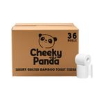 Cheeky Panda Professional 3-Ply Bamboo Toilet Tissue Rolls Quilted 160 Sheet (Pack of 36) LQTOILT36