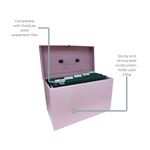 Cathedral File Box with 5 Suspension Files Foolscap Pastel Pink FPHOPP