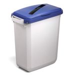 Durable 60L Hinged Bin Lid Blue Slot Cut-Out For Easy Recycling Durabin 1800502040