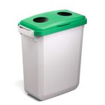 Durable 60L Hinged Bin Lid Green Two Holes For Cans/Bottles Durabin 1800501020