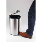 Durable Stainless Steel Pedal Bin Round 12 Litre Silver 340123